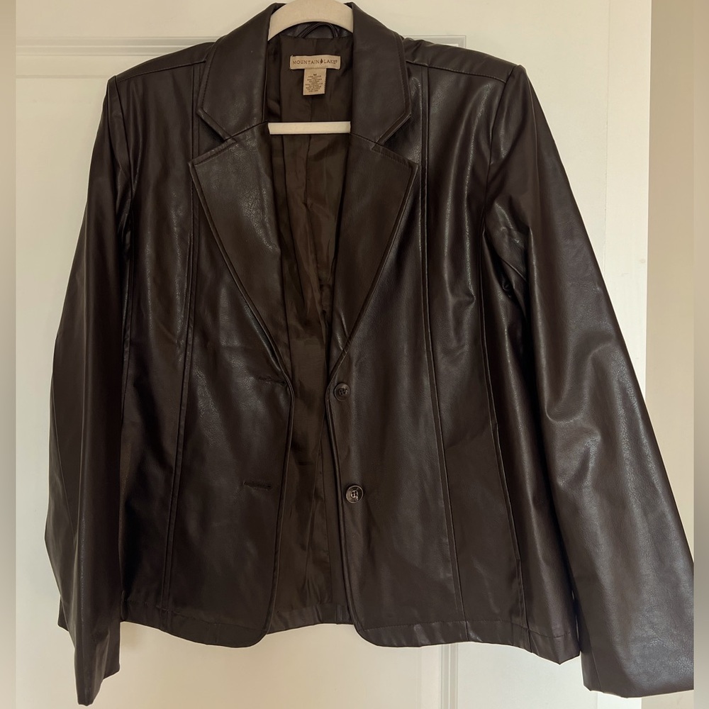 Rich Brown Faux Leather Jacket